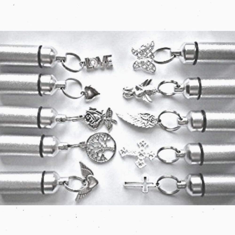 Beautiful Set of TEN Brushed Silver CREMATION URN Necklaces, Sympathy Gift